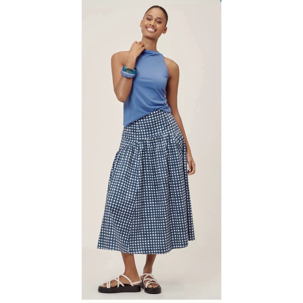 NWT Anthropologie Maeve Square Neck Tank Blue